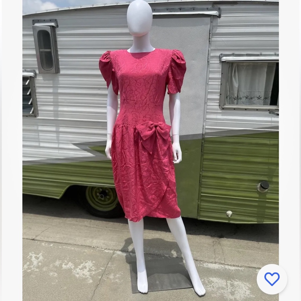 Vintage Pink Silk Dress